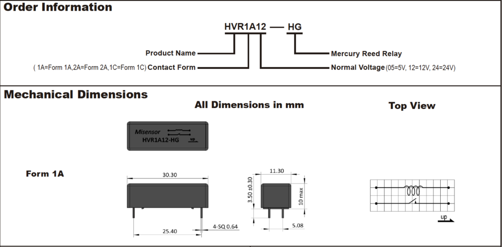 Mercury Wetted Relay HVR
