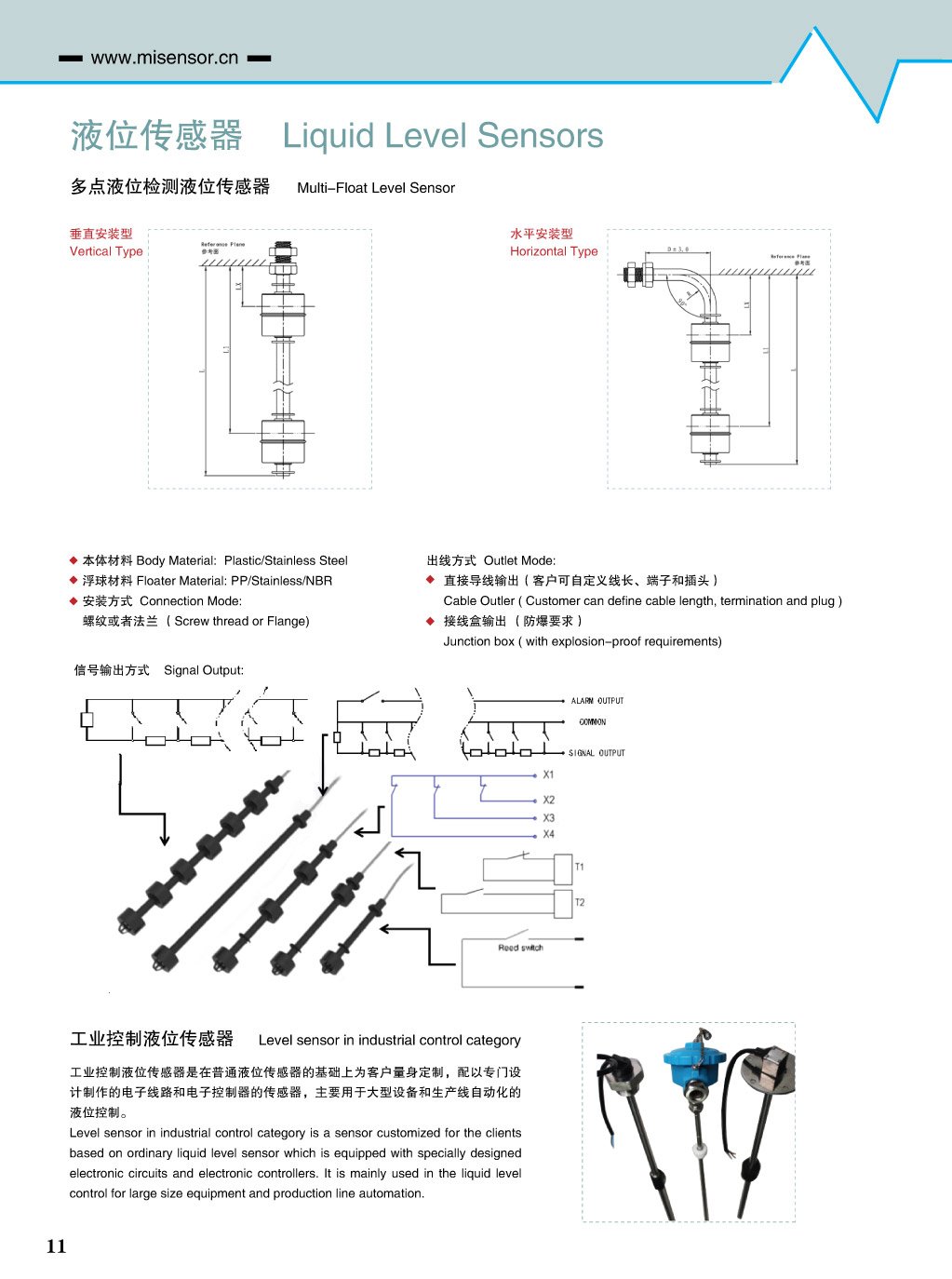 Level sensors customized design