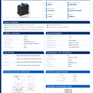 ESM-350 DC contactor datasheet preview