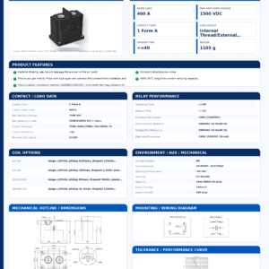 ESM-400 DC contactor datasheet preview