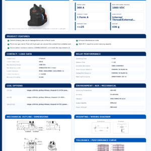 EVG-300 DC contactor datasheet preview