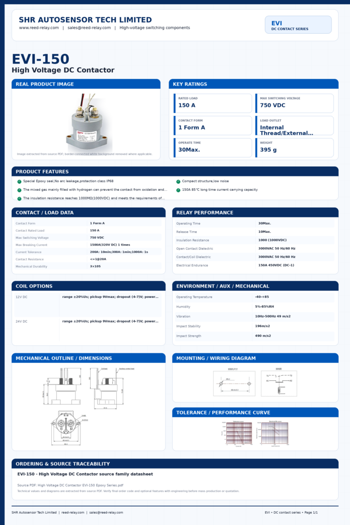 EVI-150 DC contactor datasheet preview