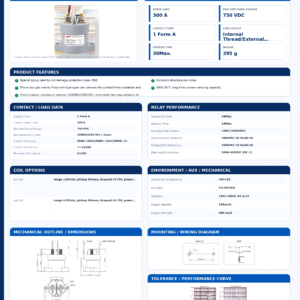 EVI-300 DC contactor datasheet preview
