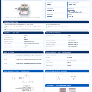 EVM-100 DC contactor datasheet preview