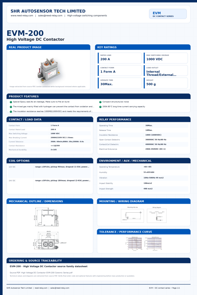 EVM-200 DC contactor datasheet preview