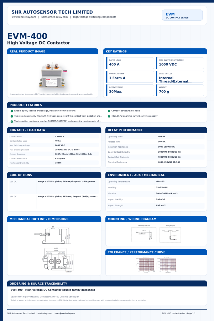 EVM-400 DC contactor datasheet preview