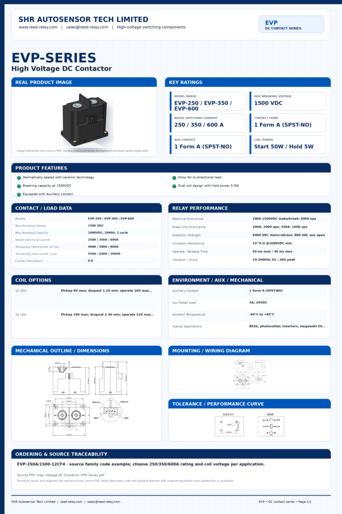 EVP-SERIES DC contactor datasheet preview