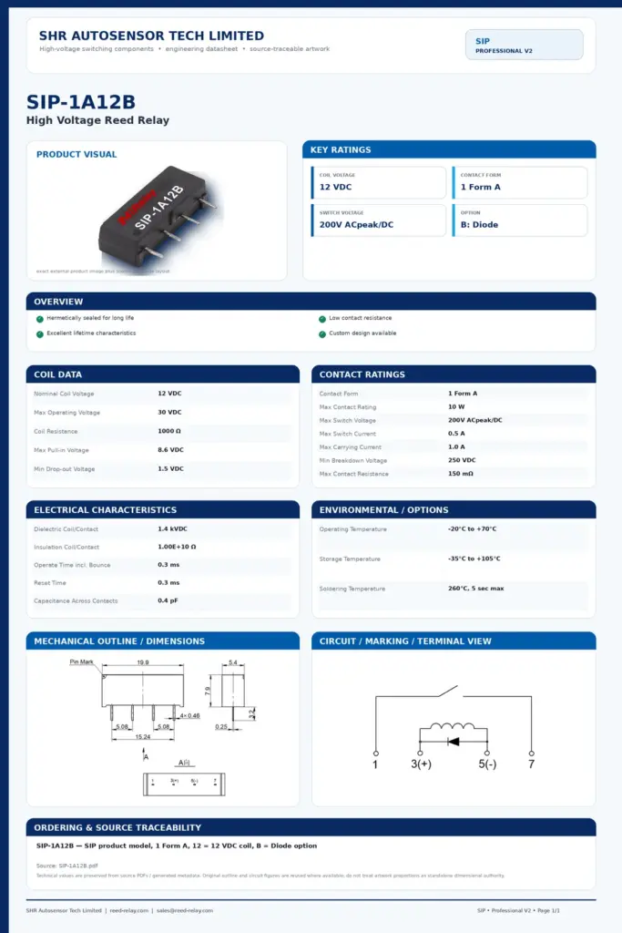 SIP-1A12B professional datasheet preview