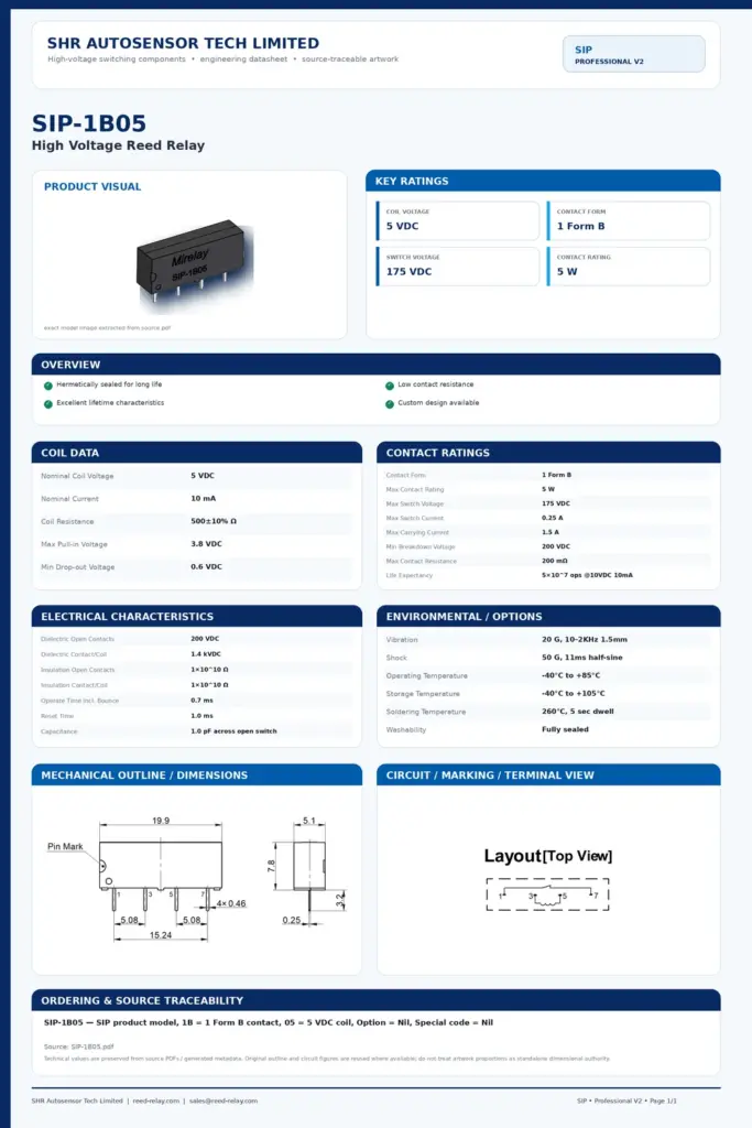 SIP-1B05 professional datasheet preview