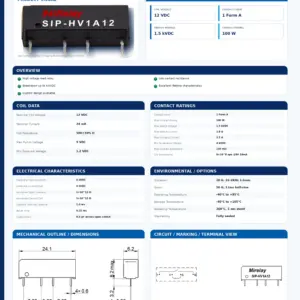 SIP-HV1A12 professional datasheet preview