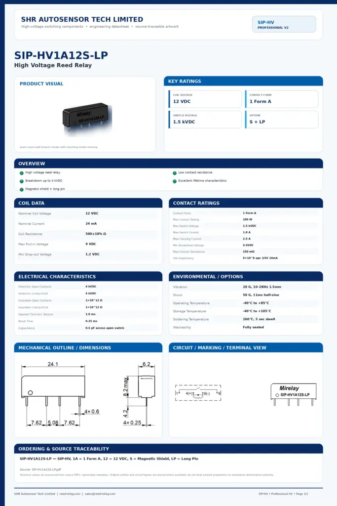 SIP-HV1A12S-LP professional datasheet preview