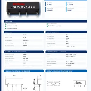 SIP-HV1A24 professional datasheet preview