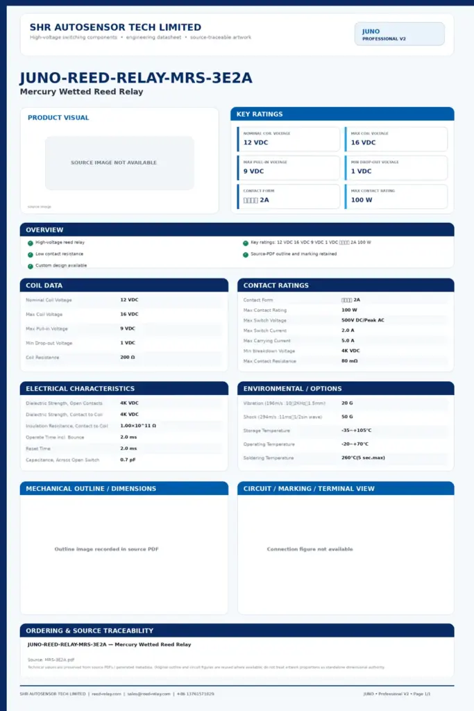 JUNO-REED-RELAY-MRS-3E2A professional datasheet preview