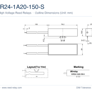 HVR24-1A20-150-S High Voltage Reed Relay