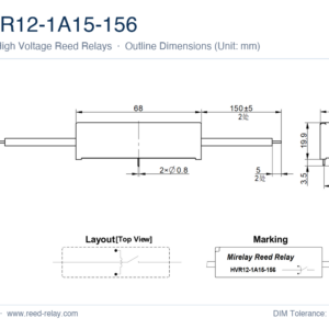 HVR12-1A15-156 High Voltage Reed Relay