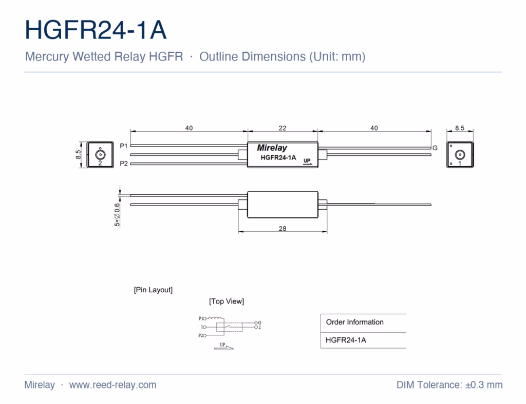 HGFR24-1A Mercury Wetted Reed Relay