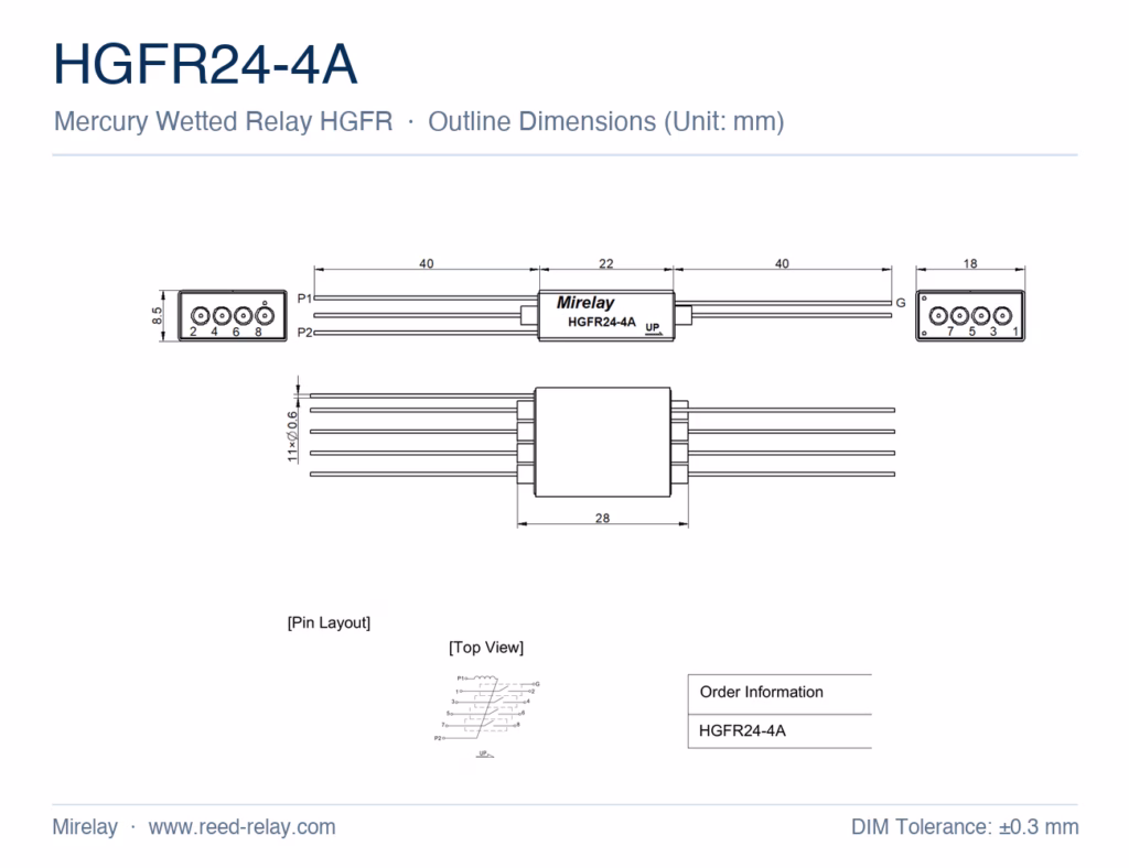 HGFR24-4A Mercury Wetted Reed Relay