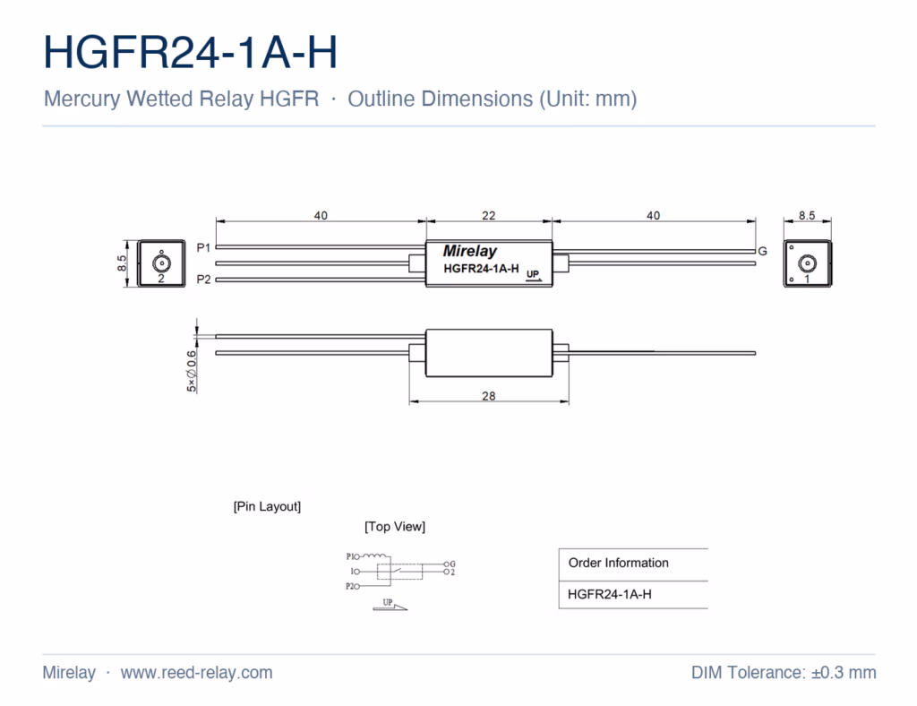 HGFR24-1A-H Mercury Wetted Reed Relay