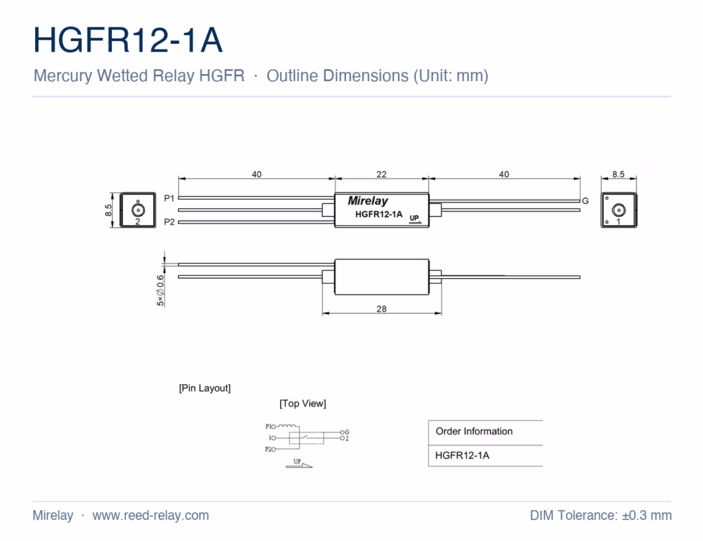 HGFR12-1A Mercury Wetted Reed Relay