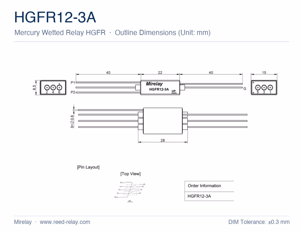 HGFR12-3A Mercury Wetted Reed Relay