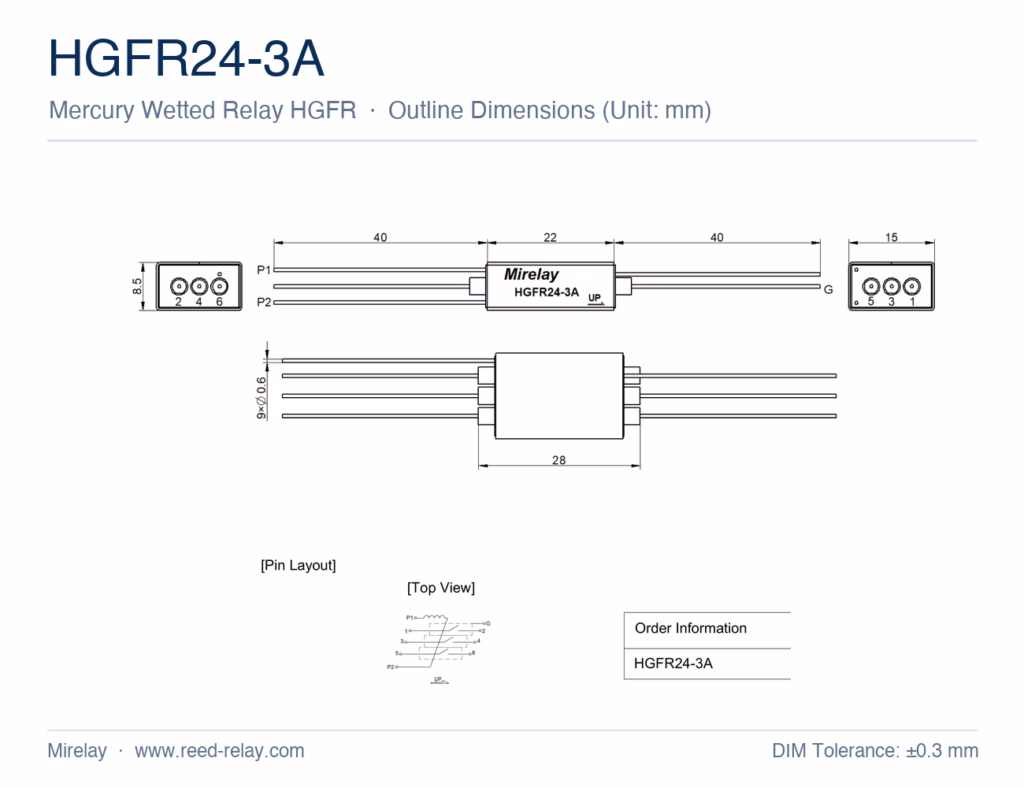 HGFR24-3A Mercury Wetted Reed Relay