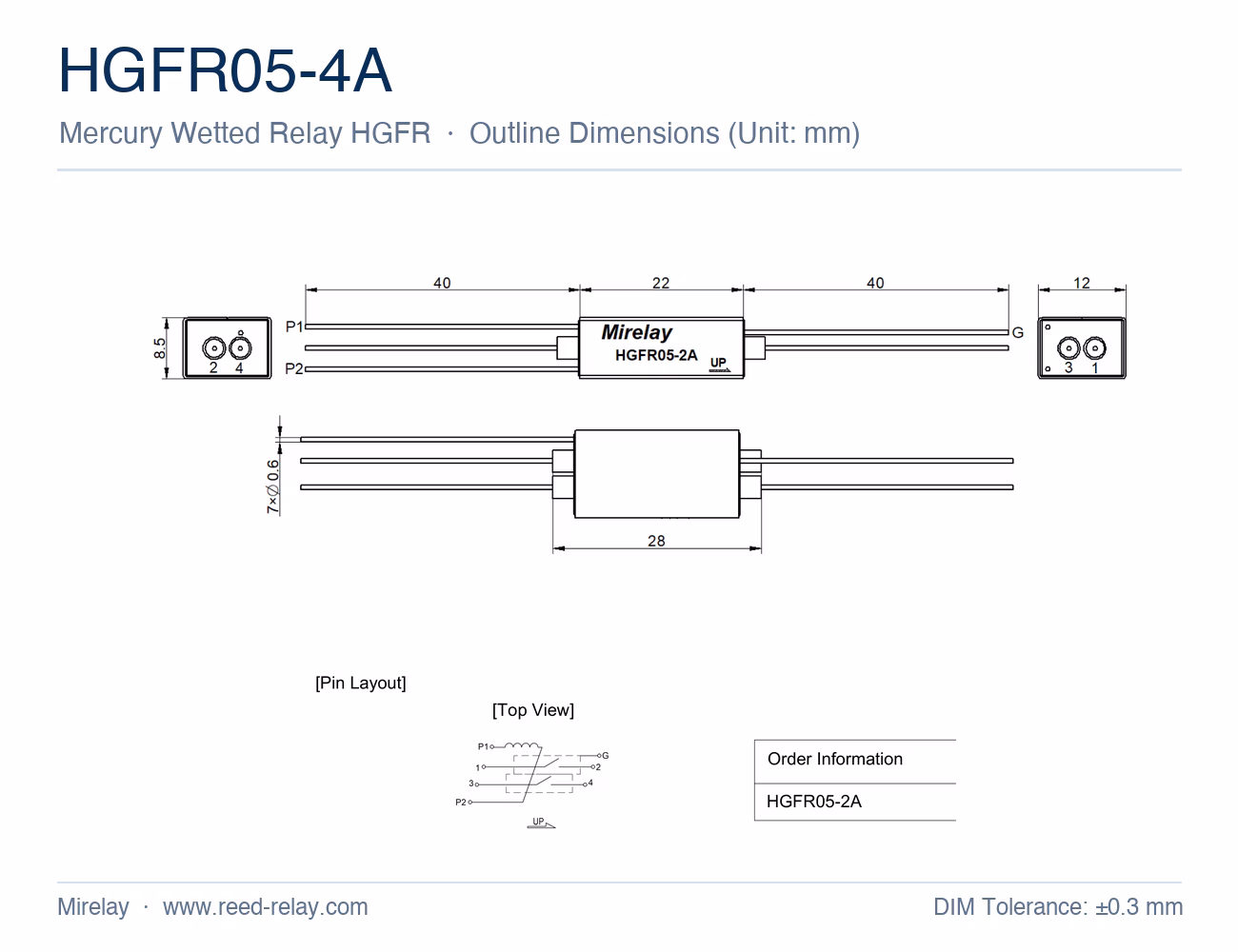 HGFR05-4A Mercury Wetted Reed Relay