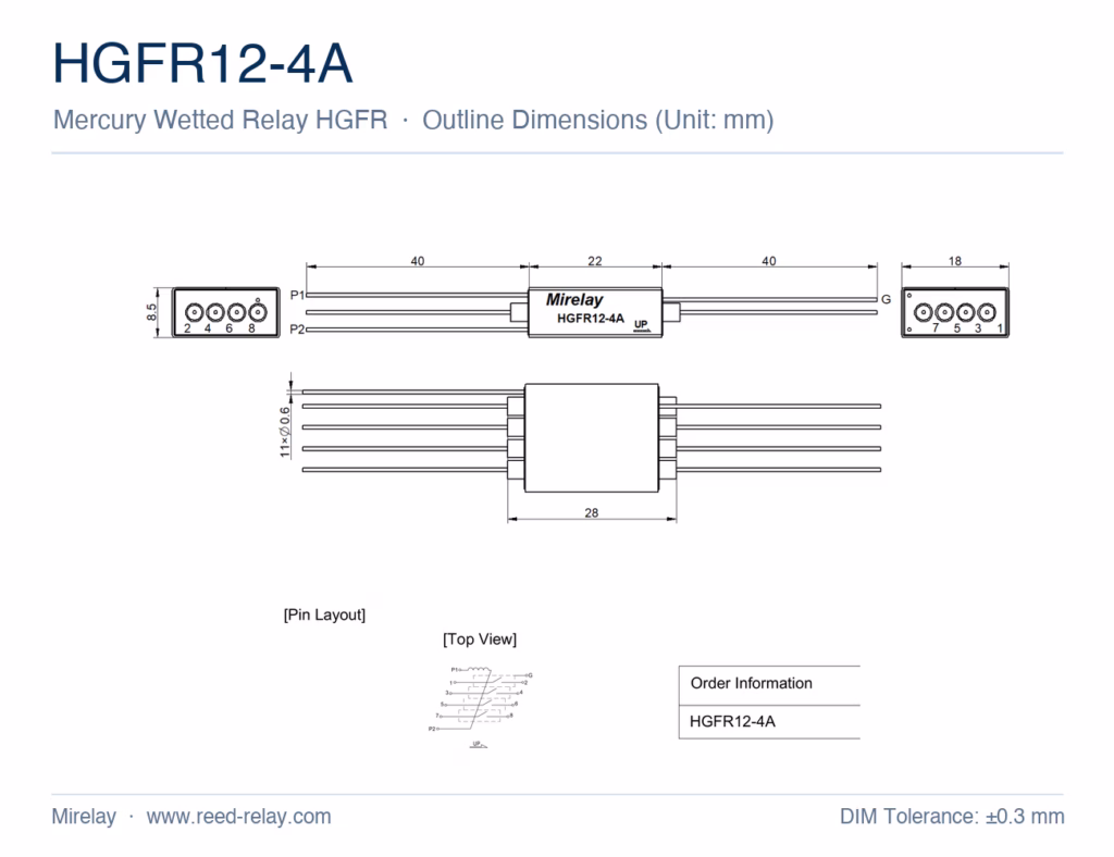 HGFR12-4A Mercury Wetted Reed Relay