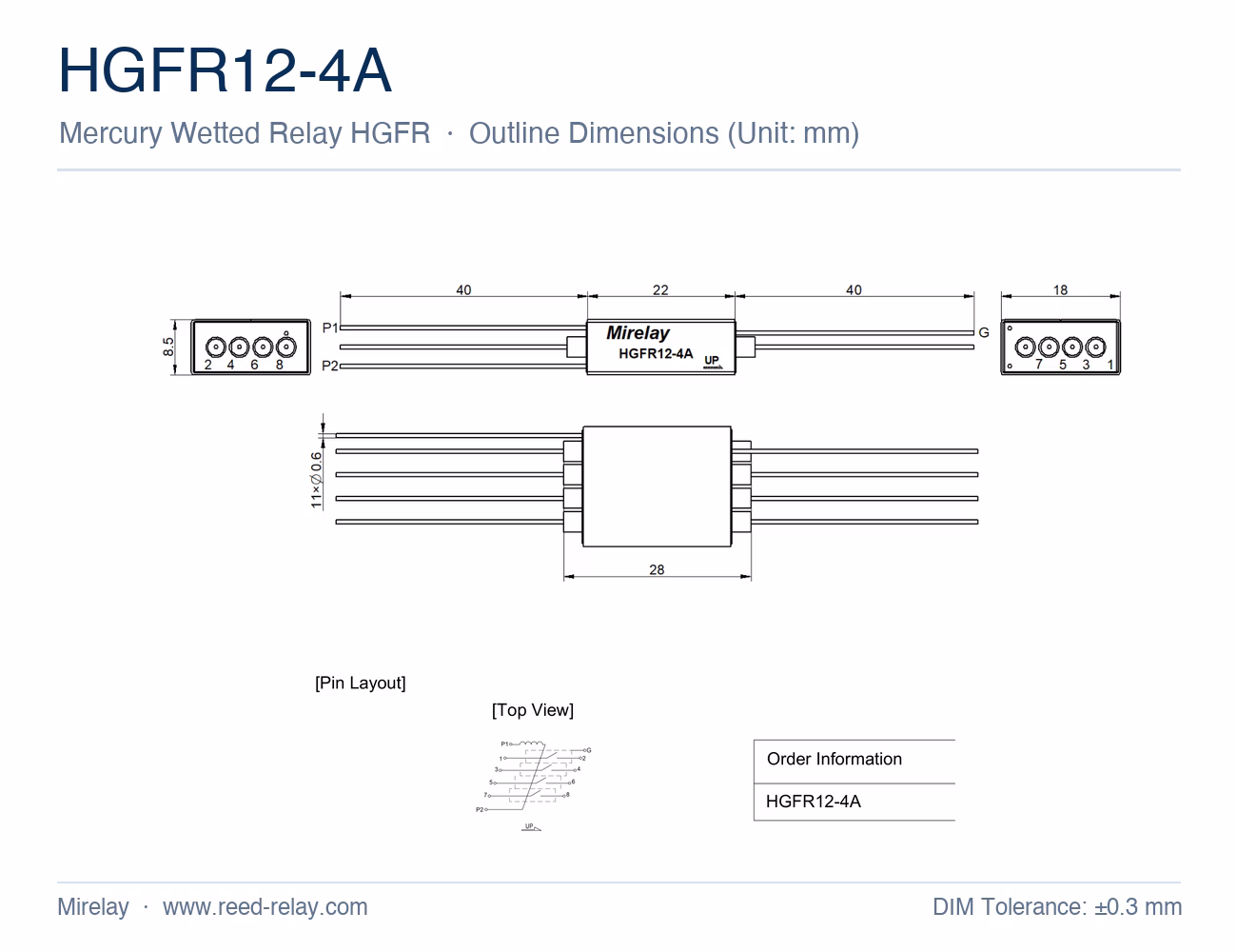 HGFR12-4A Mercury Wetted Reed Relay