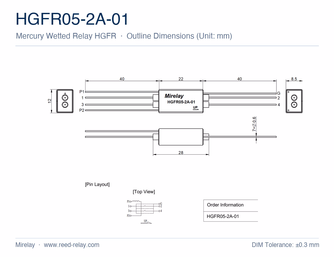 HGFR05-2A-01 Mercury Wetted Reed Relay