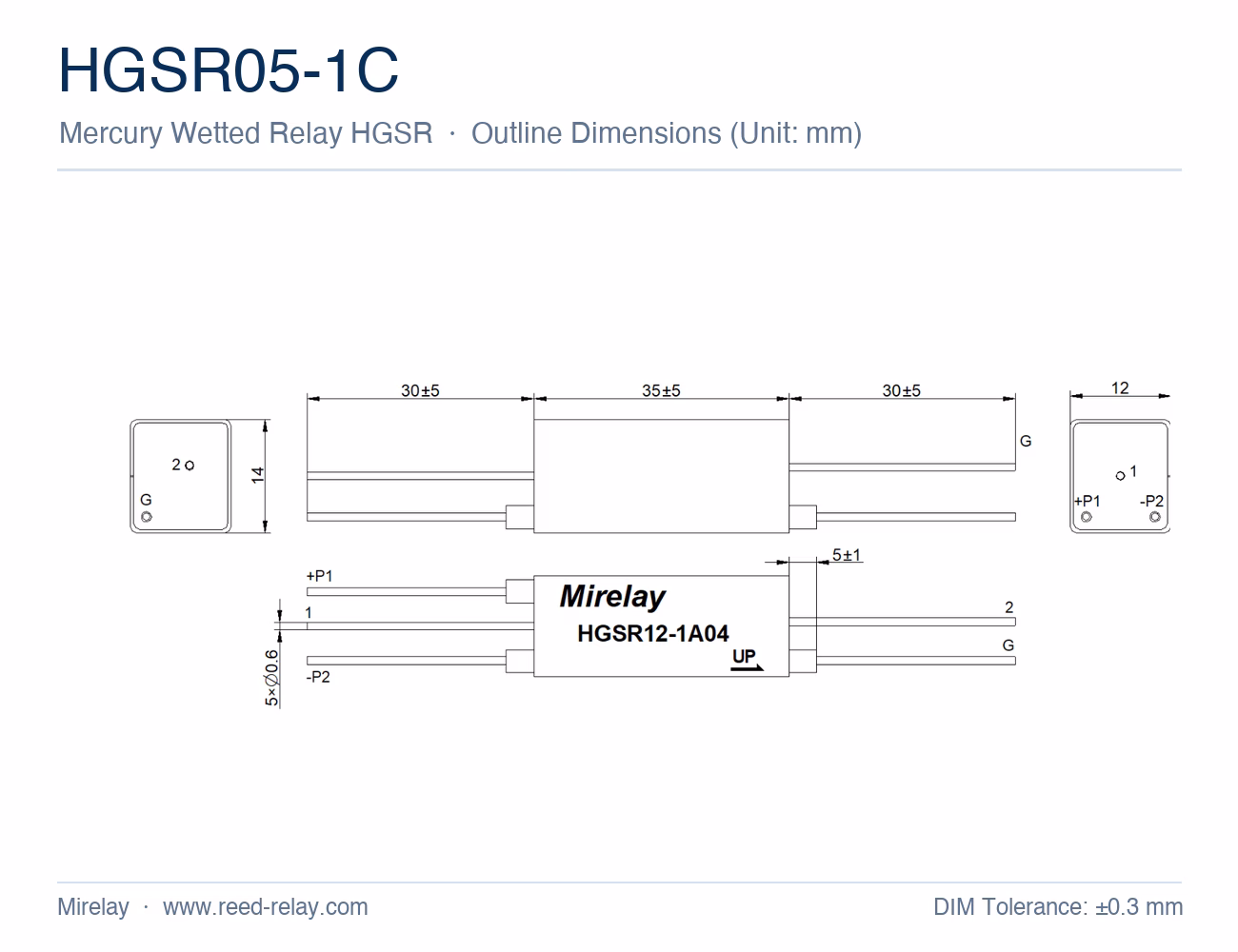HGSR05-1C Mercury Wetted Reed Relay