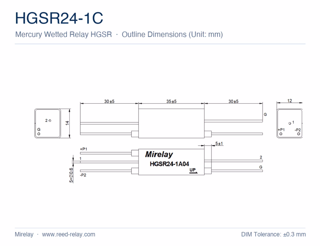 HGSR24-1C Mercury Wetted Reed Relay