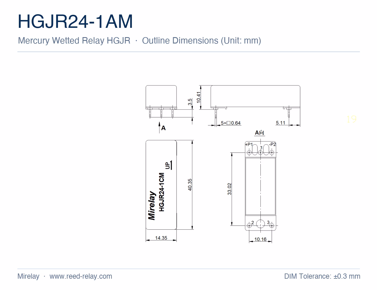 HGJR24-1AM Mercury Wetted Reed Relay