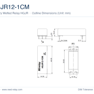 HGJR12-1CM Mercury Wetted Reed Relay
