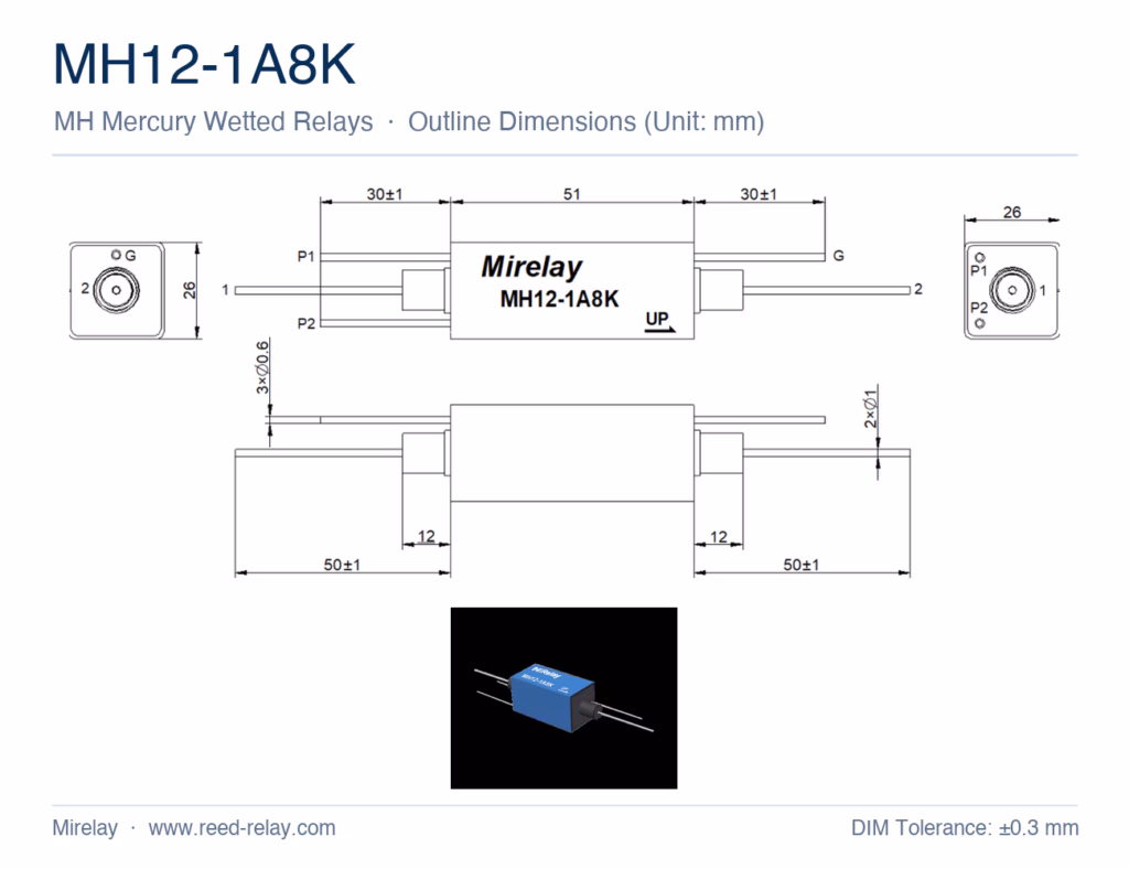 MH12-1A8K Mercury Wetted Reed Relay