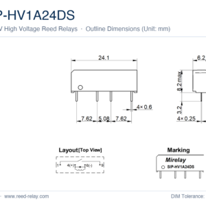 SIP-HV1A24DS High Voltage Reed Relay