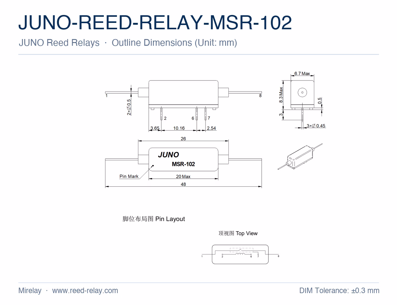 JUNO-REED-RELAY-MSR-102 Reed Relay