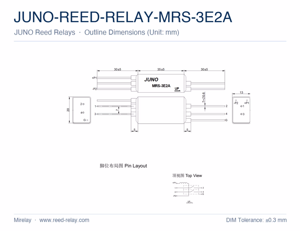 JUNO-REED-RELAY-MRS-3E2A Mercury Wetted Reed Relay