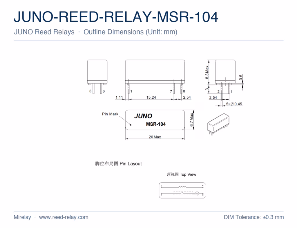 JUNO-REED-RELAY-MSR-104 Reed Relay