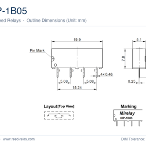SIP-1B05 High Voltage Reed Relay