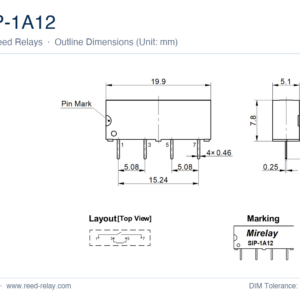 SIP-1A12 High Voltage Reed Relay