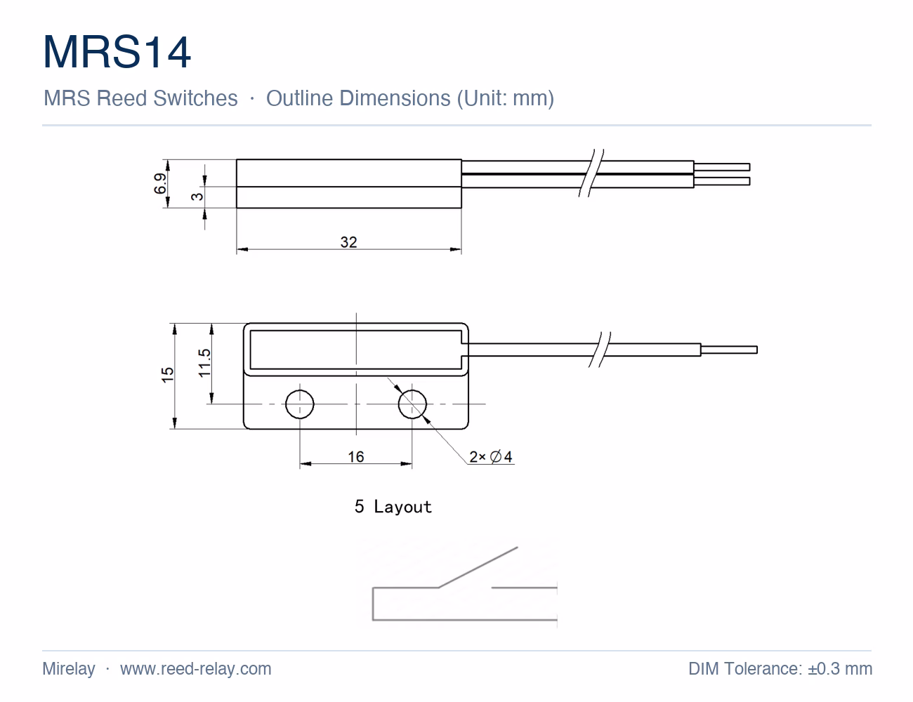 MRS14 Reed Proximity Switch