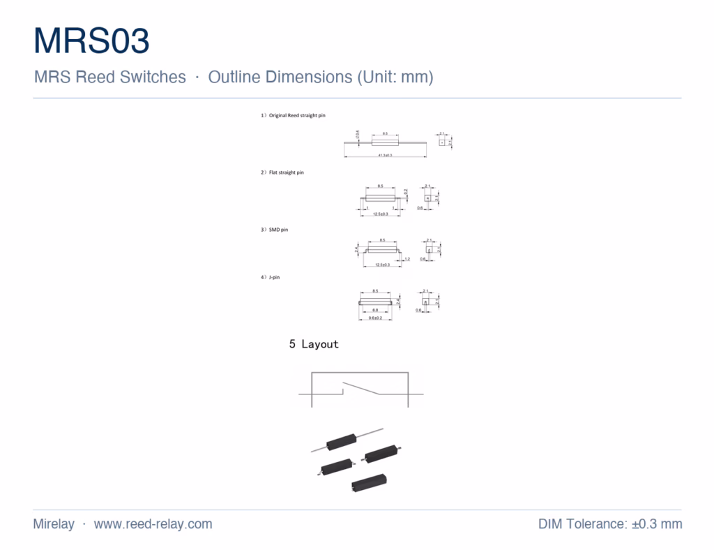 MRS03 Molded Reed Switch