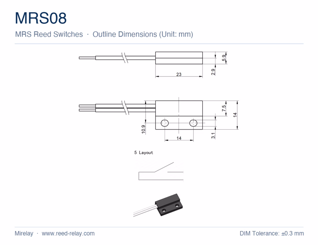 MRS08 Reed Proximity Switch