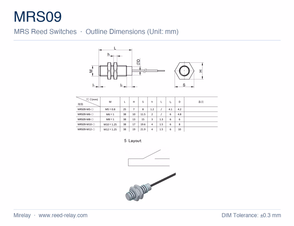 MRS09 Reed Proximity Switch