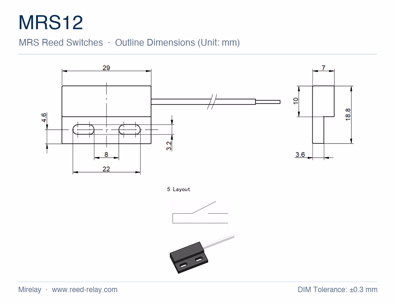 MRS12 Reed Proximity Switch