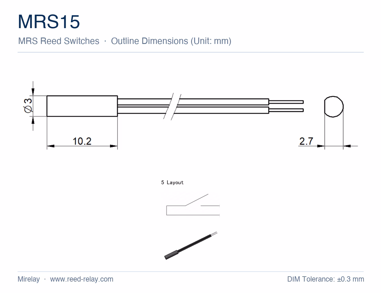 MRS15 Reed Proximity Switch