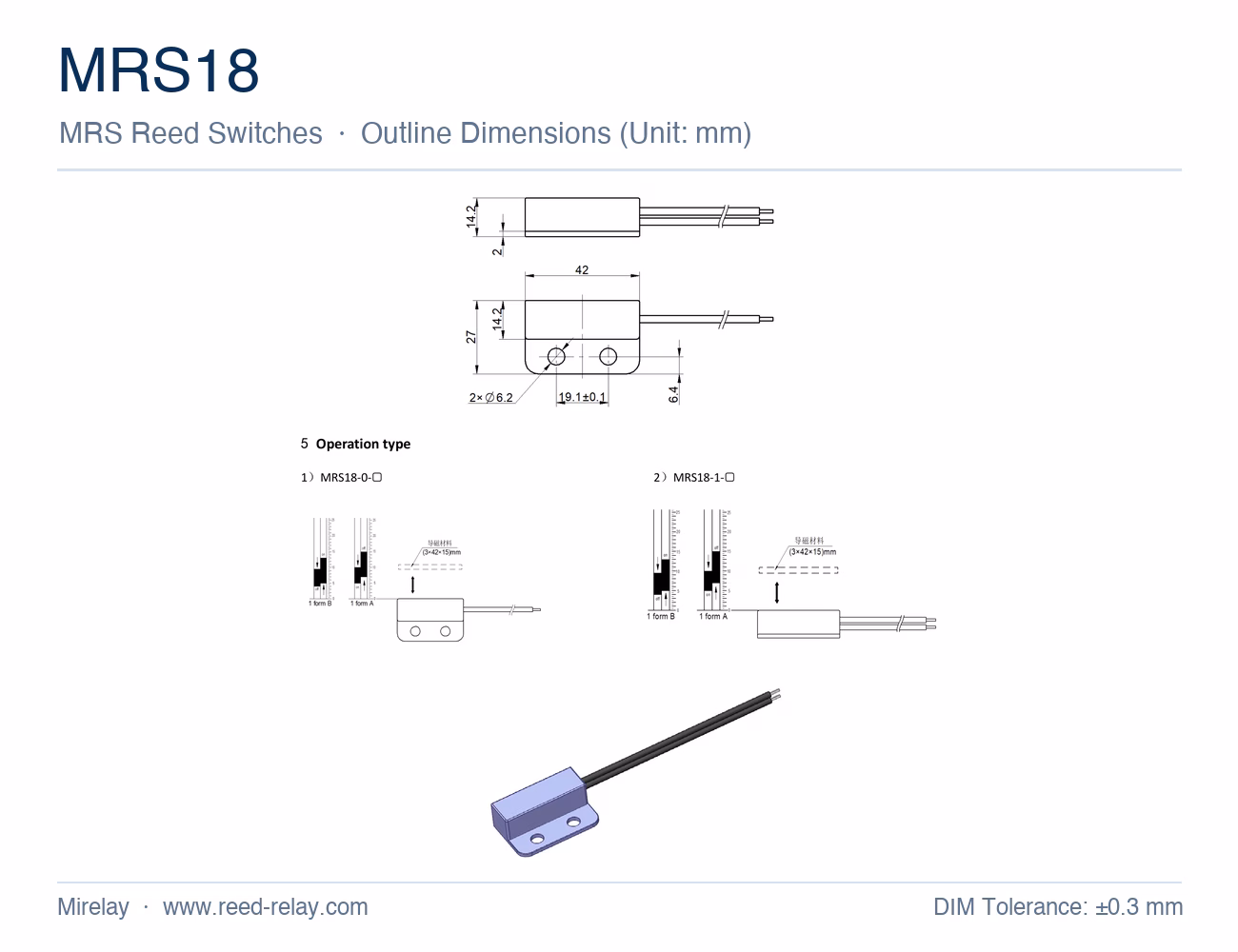 MRS18 Reed Proximity Switch