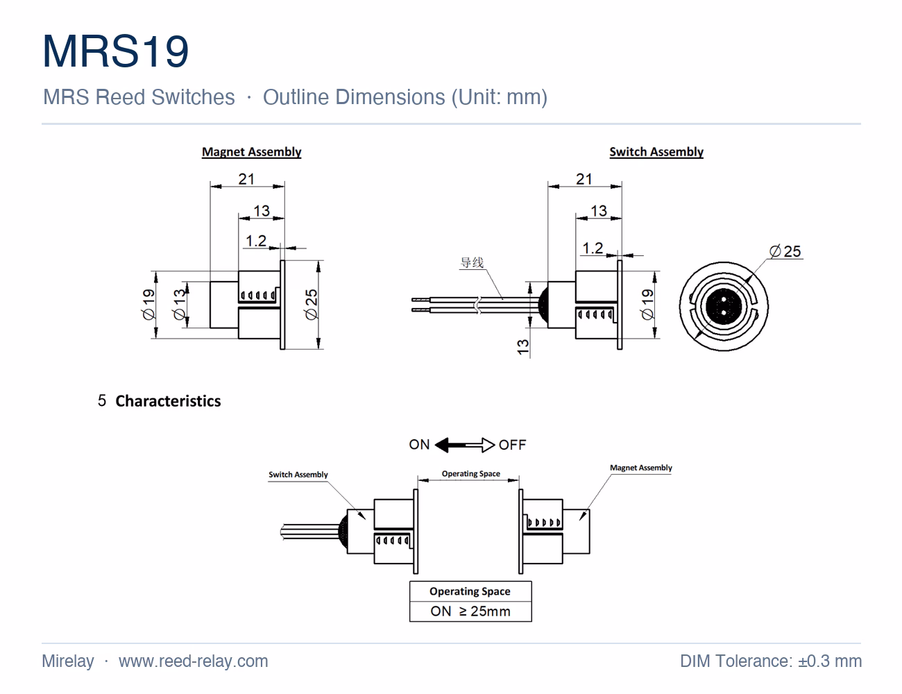 MRS19 Door Contact Switch