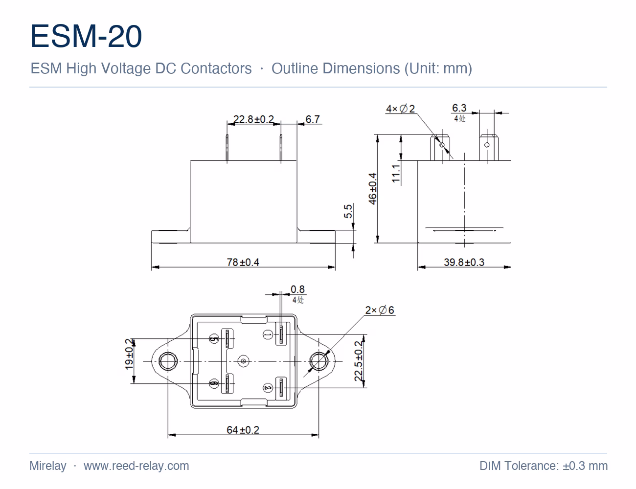 ESM-20 High Voltage DC Contactor