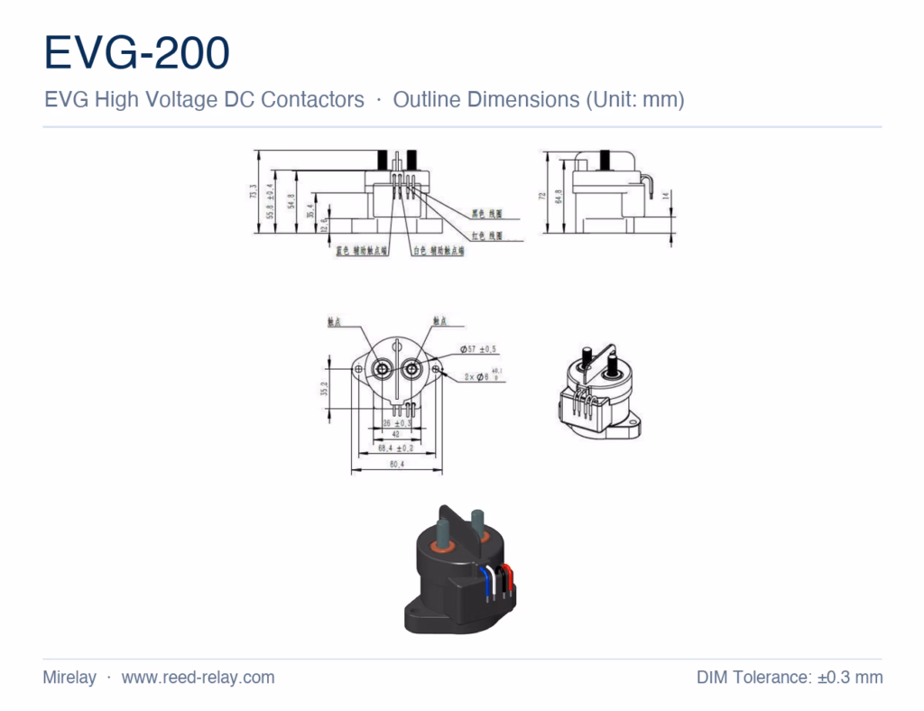 EVG-200 High Voltage DC Contactor